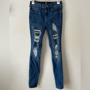 Hollister high rise super skinny ripped jeans